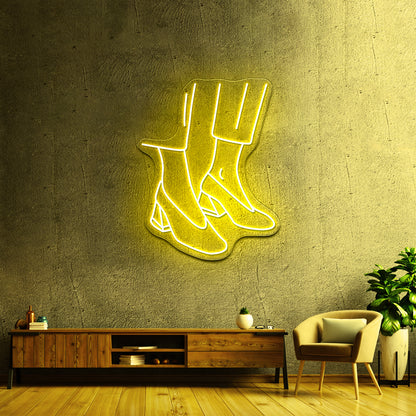 Abstract Fashion Shoes Drawing Wall Artwork Neon Signs