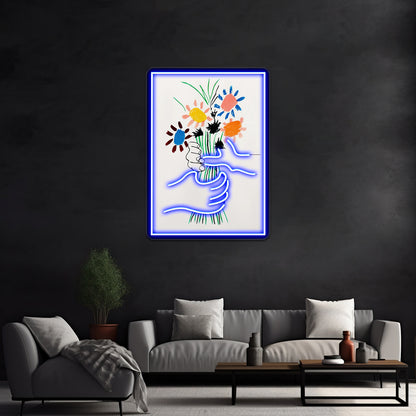 Abstract Flower Aesthetic Fine Art Poster Wall Artwork Neon Signs