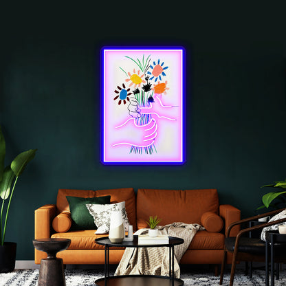 Abstract Flower Aesthetic Fine Art Poster Wall Artwork Neon Signs