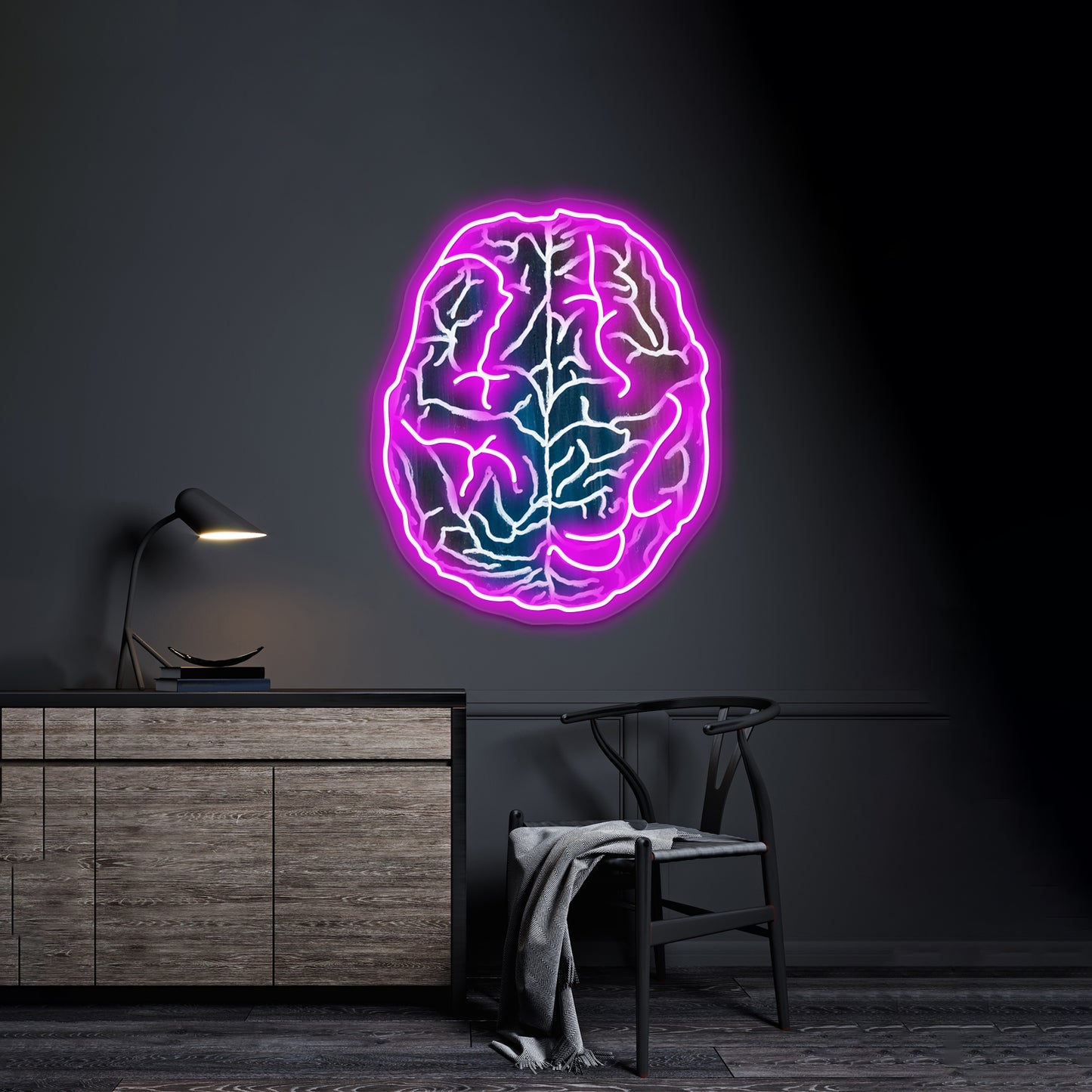 Abstract Gouache Brain Wall Artwork Neon Signs