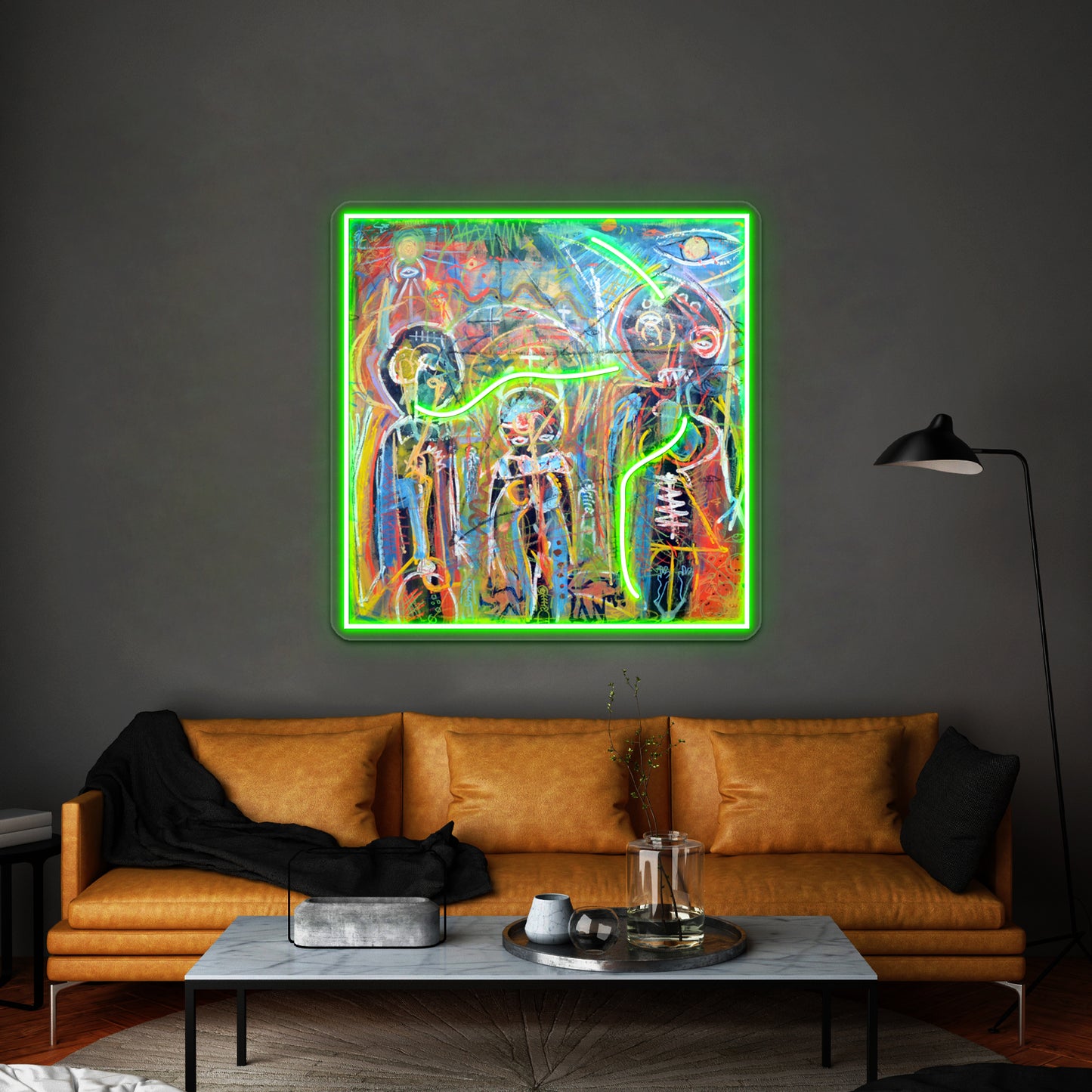 Abstract Graffiti Style Figures Wall Artwork Neon Signs