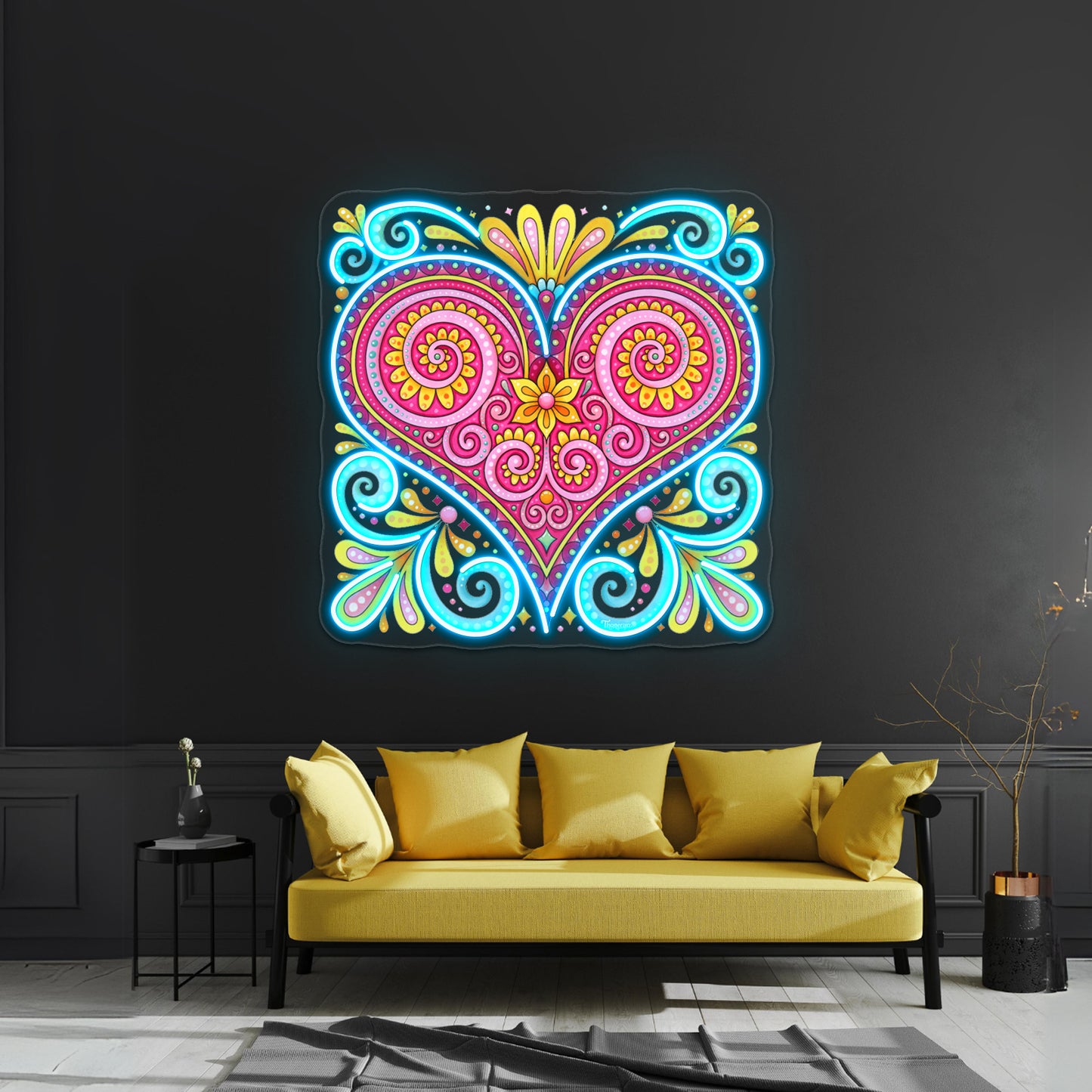 Abstract Heart Art By Thaneeya Mcardle Wall Artwork Neon Signs