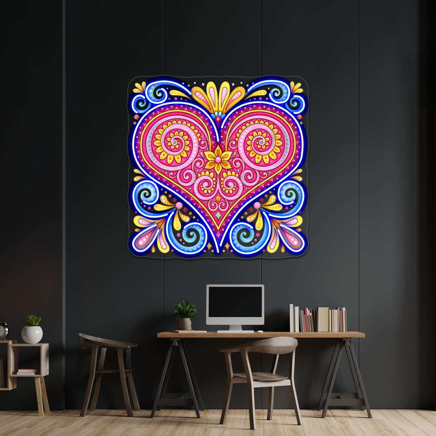 Abstract Heart Art By Thaneeya Mcardle Wall Artwork Neon Signs