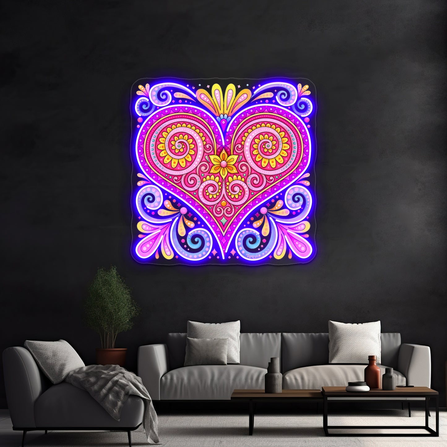 Abstract Heart Art By Thaneeya Mcardle Wall Artwork Neon Signs