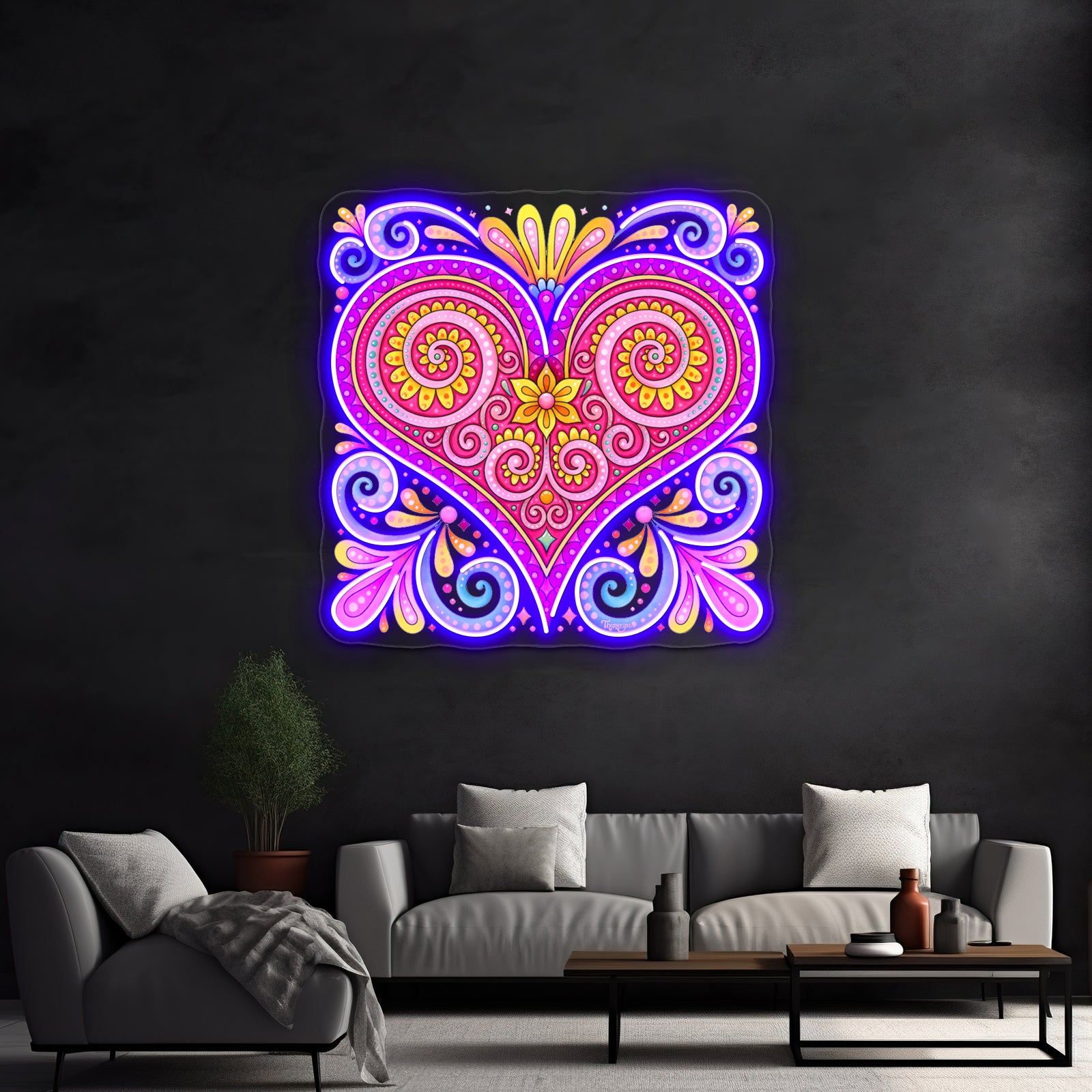 Abstract Heart Art By Thaneeya Mcardle Wall Artwork Neon Signs | Shineneon