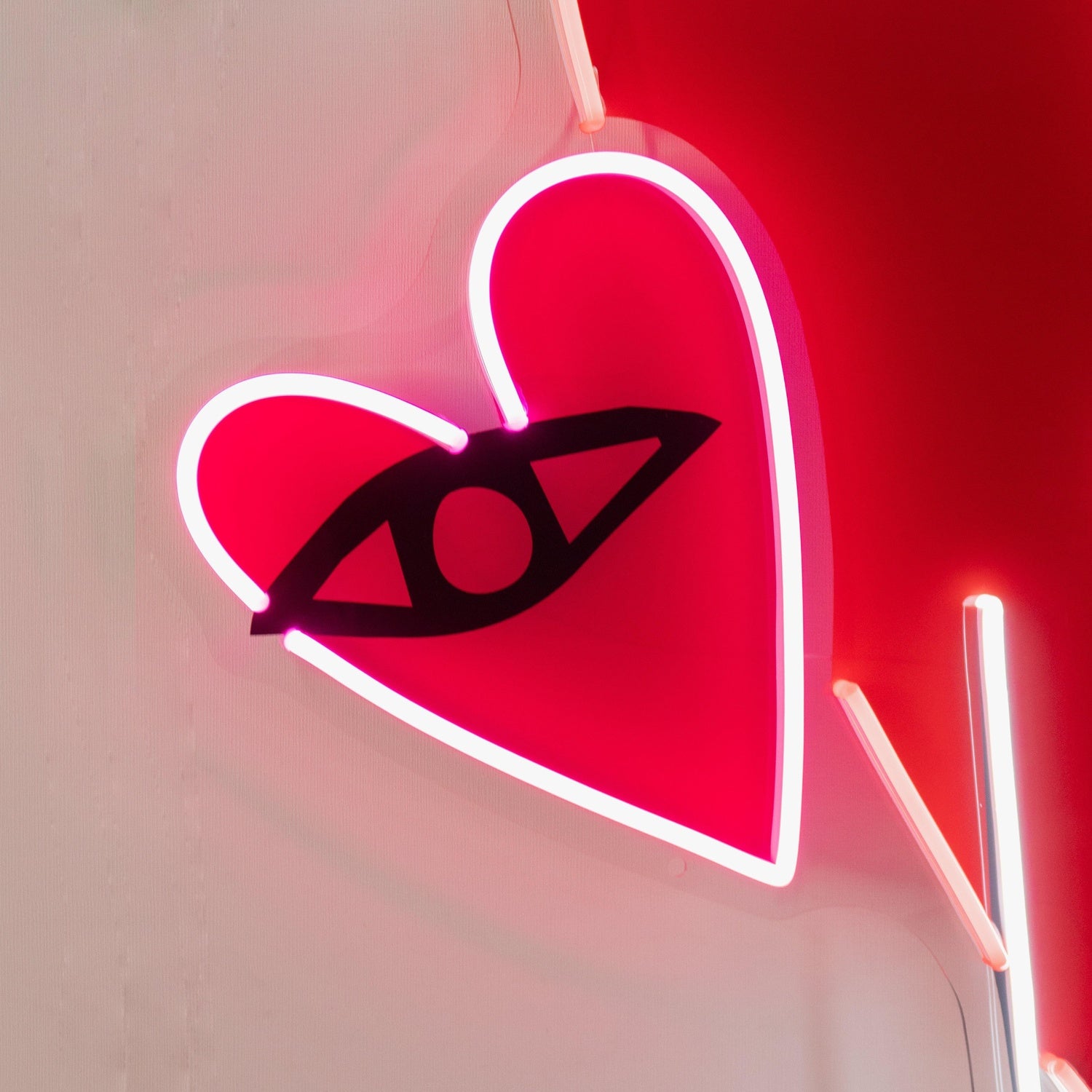 Abstract Hearts Facial Art Uv Printed Led Neon Sign For Indoor Decor | Shineneon