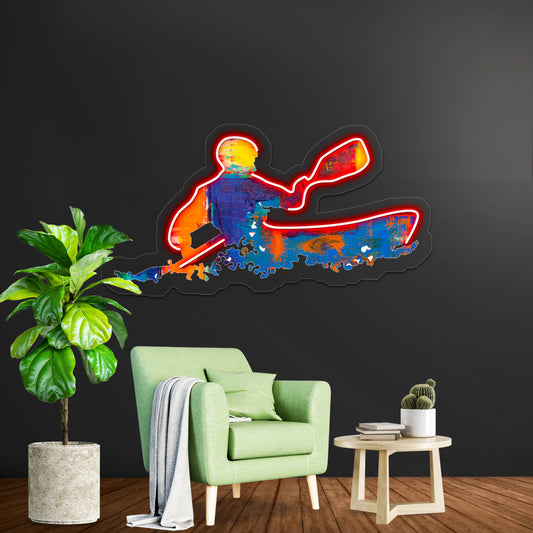 Abstract Kayak Art Wall Artwork Neon Signs