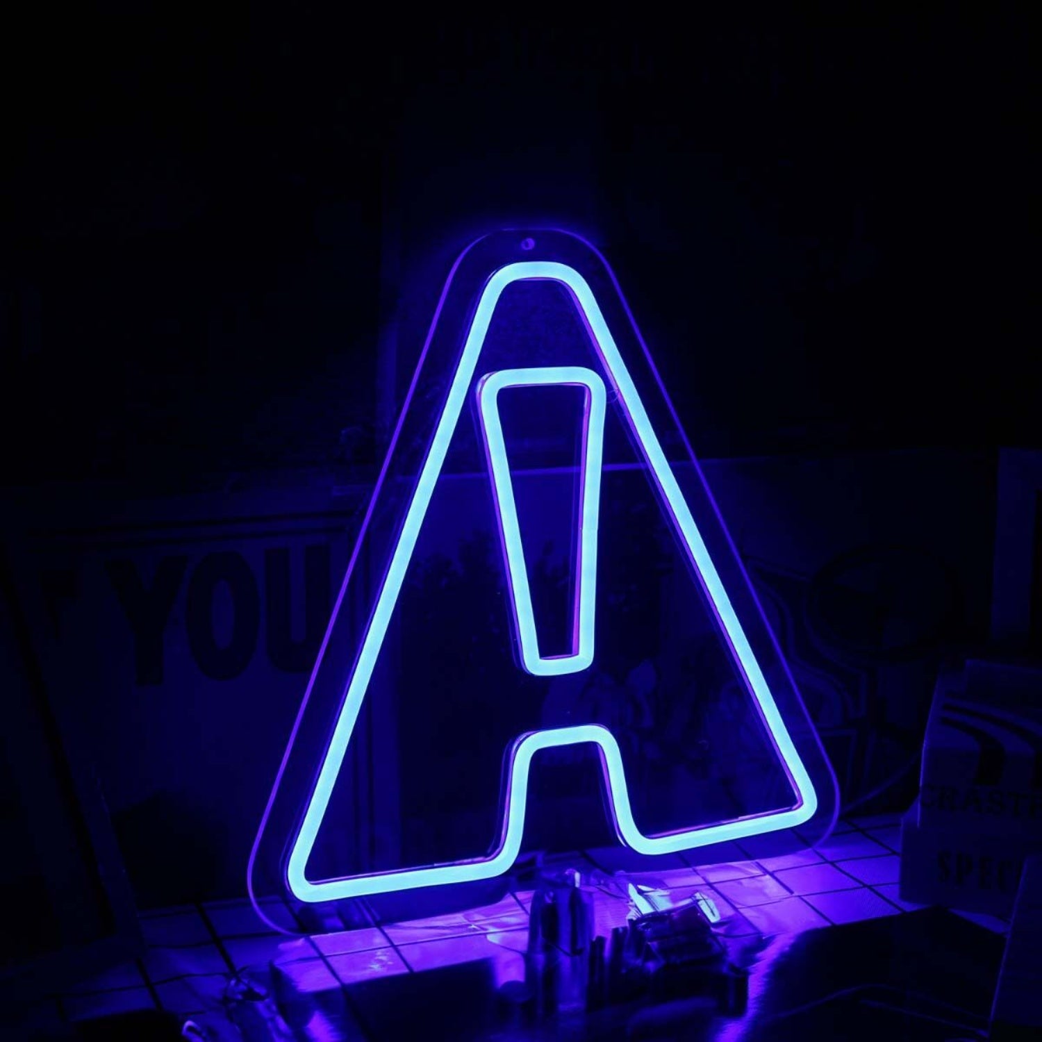Abstract Letter A Shape Blue Neon Sign | Shineneon