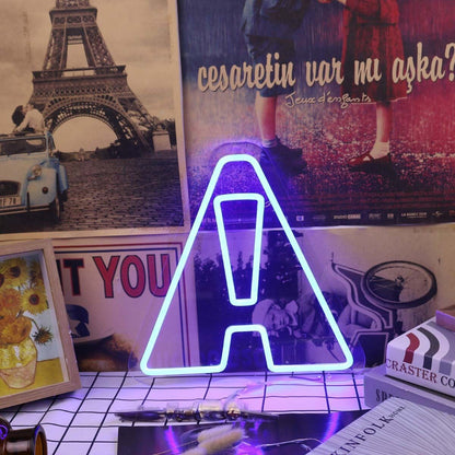 Abstract Letter A Shape Blue Neon Sign | Shineneon