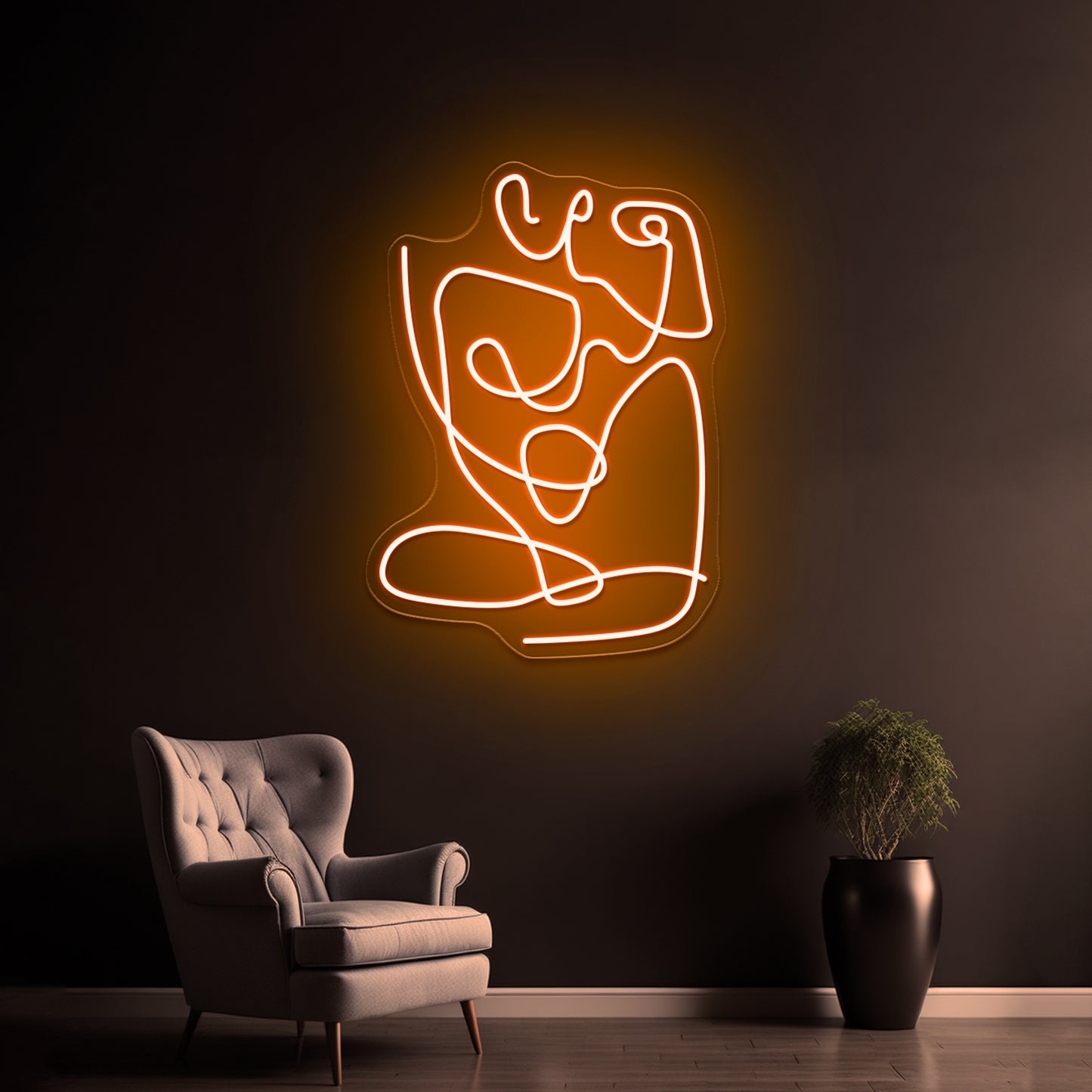 Abstract Line Art Wall Artwork Neon Signs