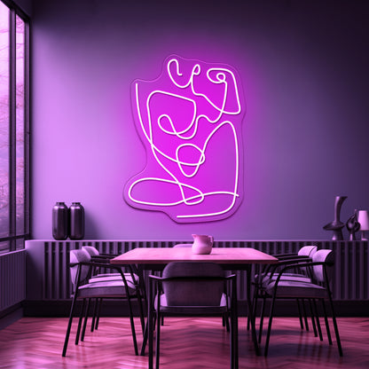 Abstract Line Art Wall Artwork Neon Signs