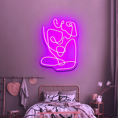 Abstract Line Art Wall Artwork Neon Signs