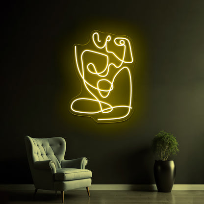 Abstract Line Art Wall Artwork Neon Signs