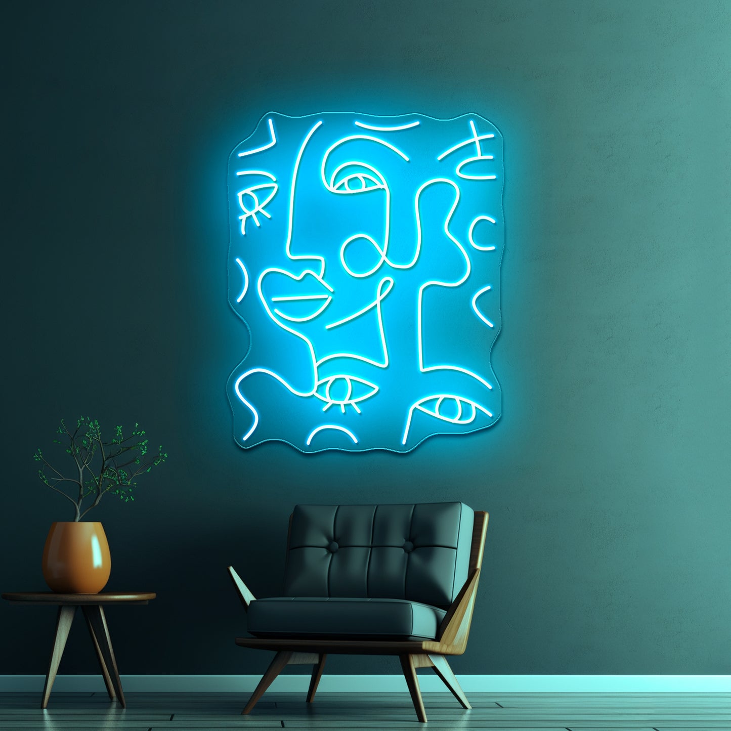 Abstract Line Ladies Wall Artwork Neon Signs