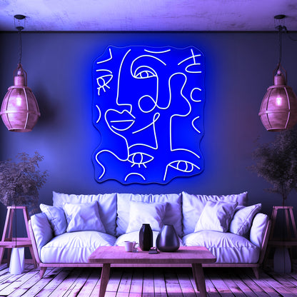 Abstract Line Ladies Wall Artwork Neon Signs