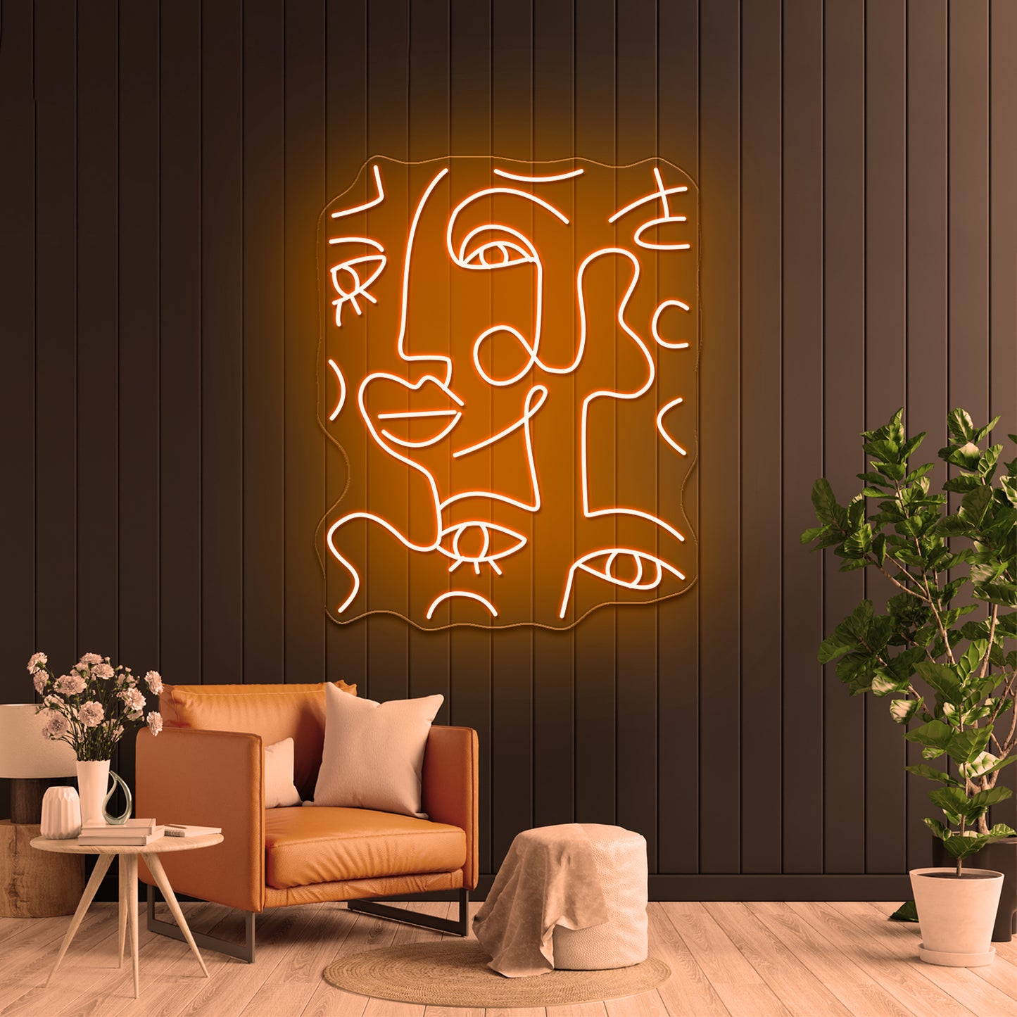 Abstract Line Ladies Wall Artwork Neon Signs