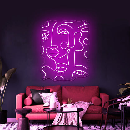 Abstract Line Ladies Wall Artwork Neon Signs