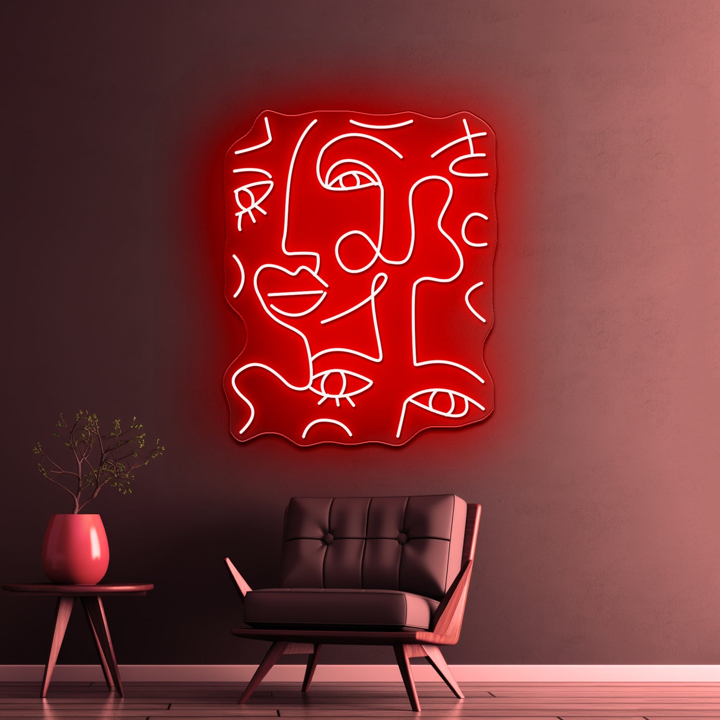 Abstract Line Ladies Wall Artwork Neon Signs