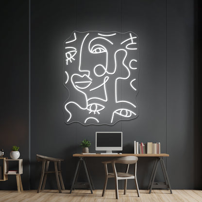 Abstract Line Ladies Wall Artwork Neon Signs