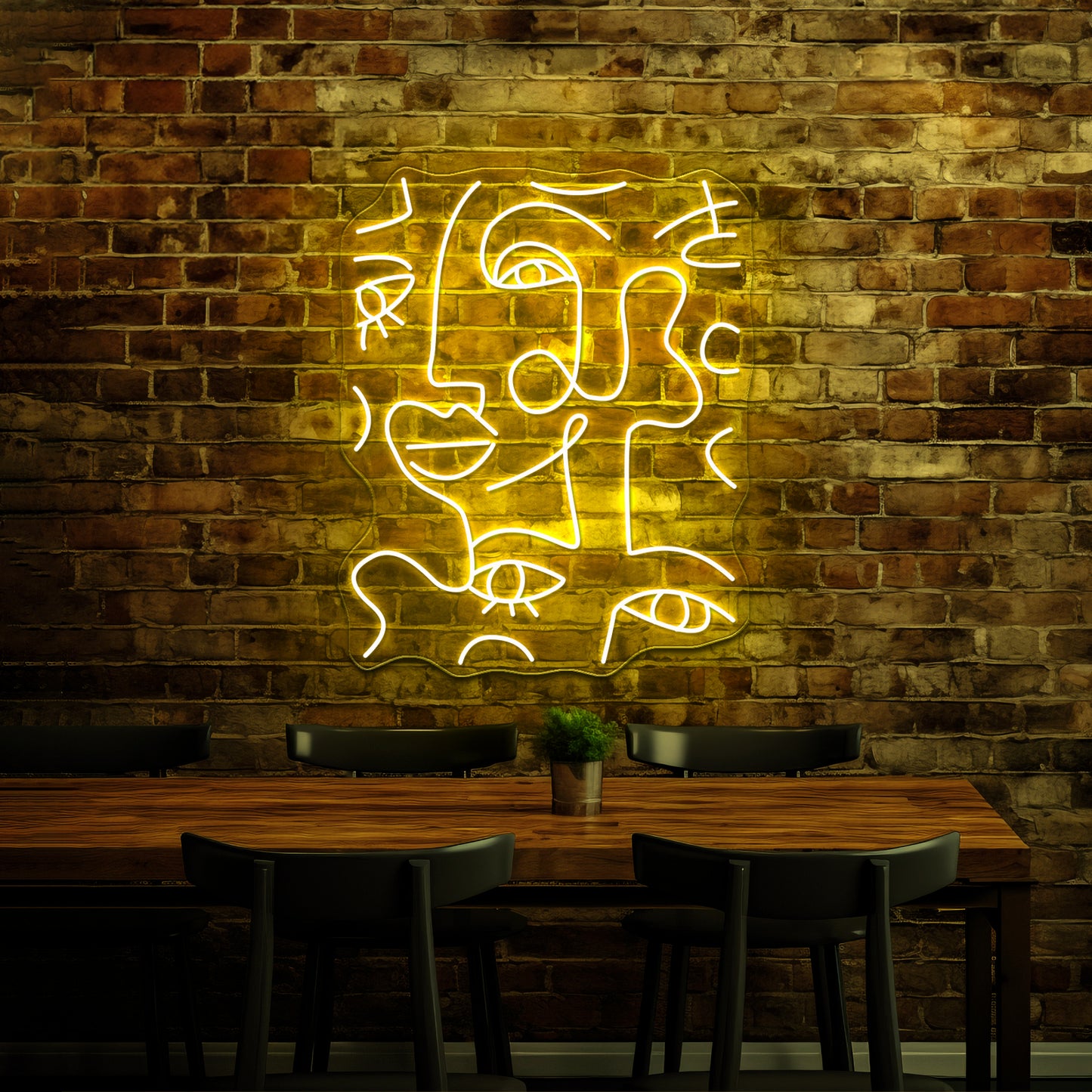 Abstract Line Ladies Wall Artwork Neon Signs