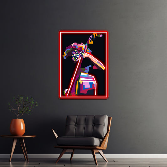 Abstract Popart Esperanza Spalding Wall Artwork Neon Signs