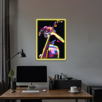 Abstract Popart Esperanza Spalding Wall Artwork Neon Signs