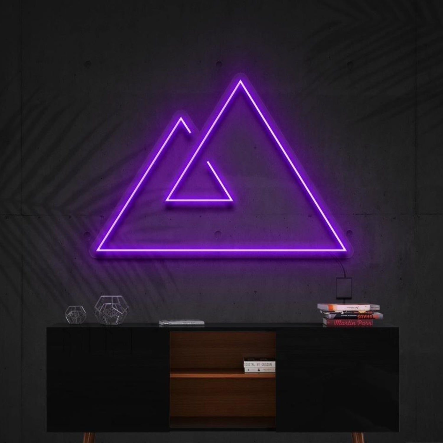Abstract Purple Geometric Triangles Led Neon Sign For Modern Home Decor | Shineneon