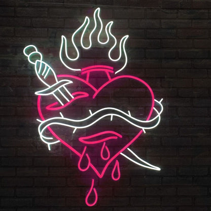Abstract Wounded Heart Pattern Neon Sign | Shineneon