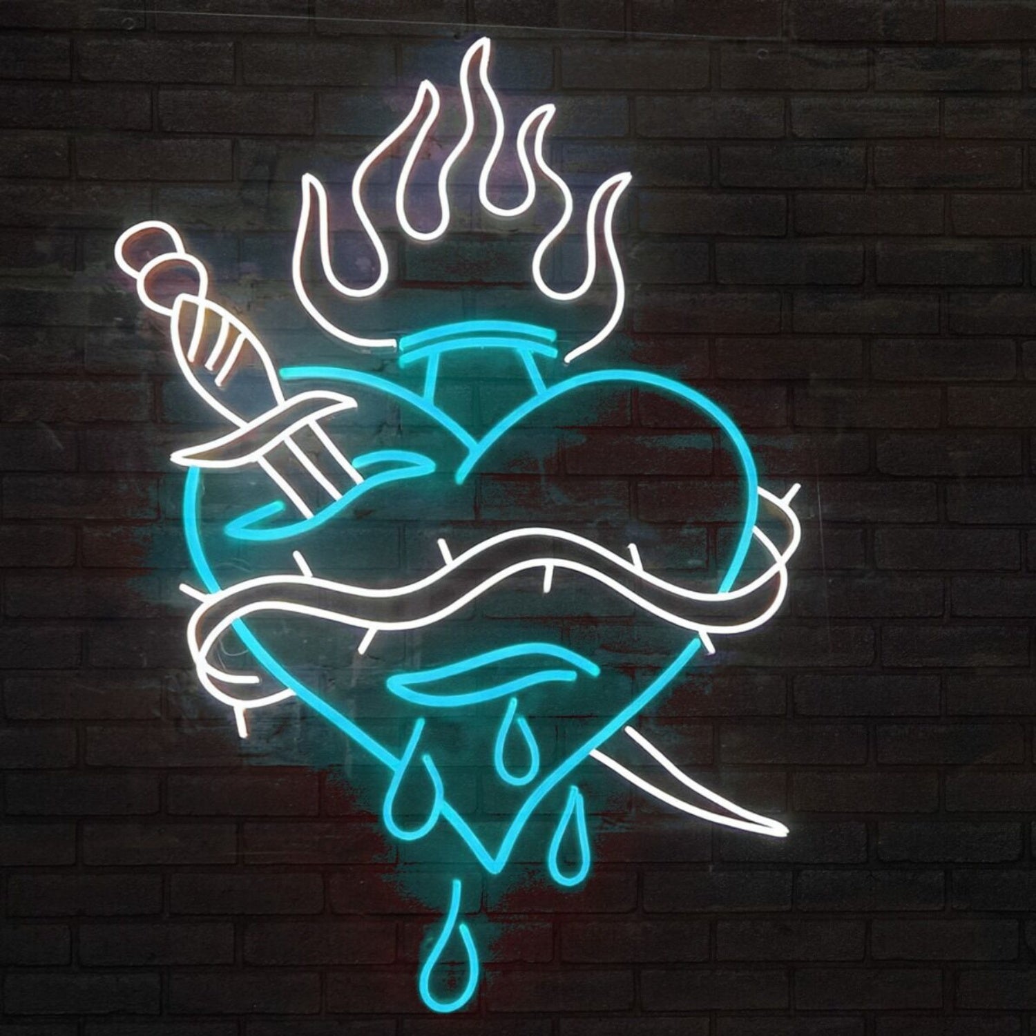 Abstract Wounded Heart Pattern Neon Sign | Shineneon