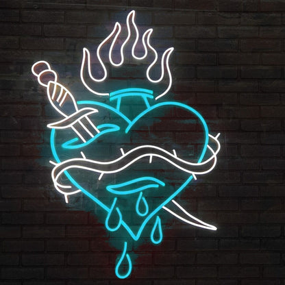 Abstract Wounded Heart Pattern Neon Sign | Shineneon