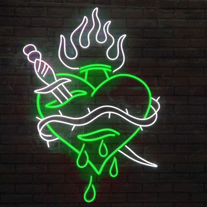 Abstract Wounded Heart Pattern Neon Sign | Shineneon