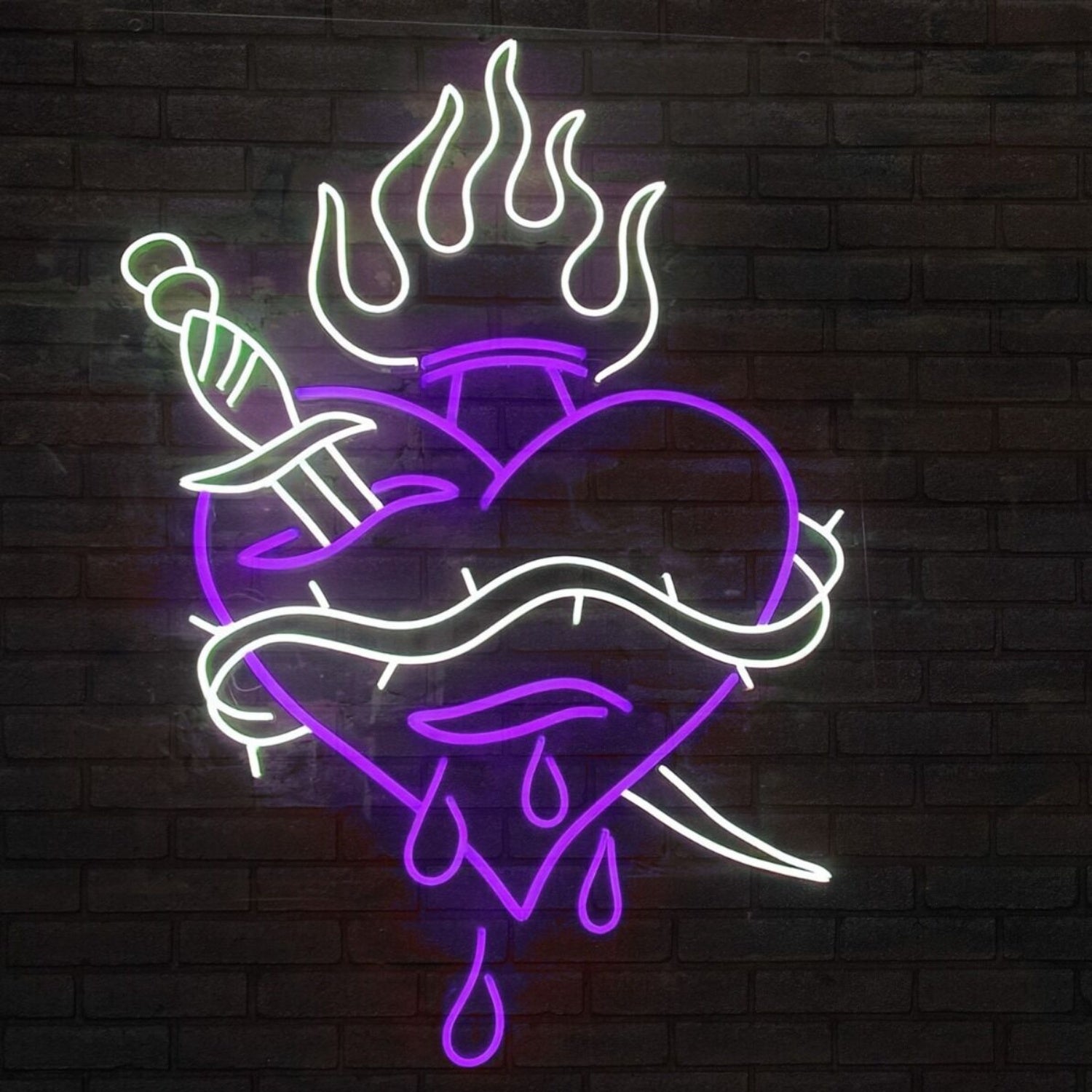 Abstract Wounded Heart Pattern Neon Sign | Shineneon