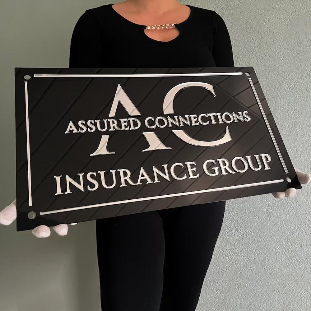 Ac Insurance Group Acrylic Business Logo Sign - Shineneon
