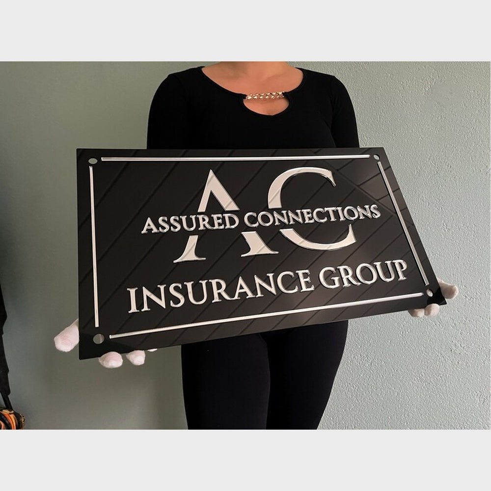 Ac Insurance Group Acrylic Business Logo Sign - Shineneon