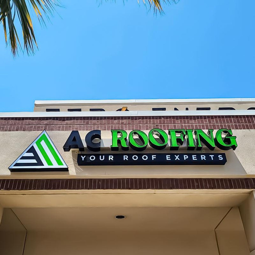 Ac Roofing With Logo 3D Frontlit Letters Metal Led Sign