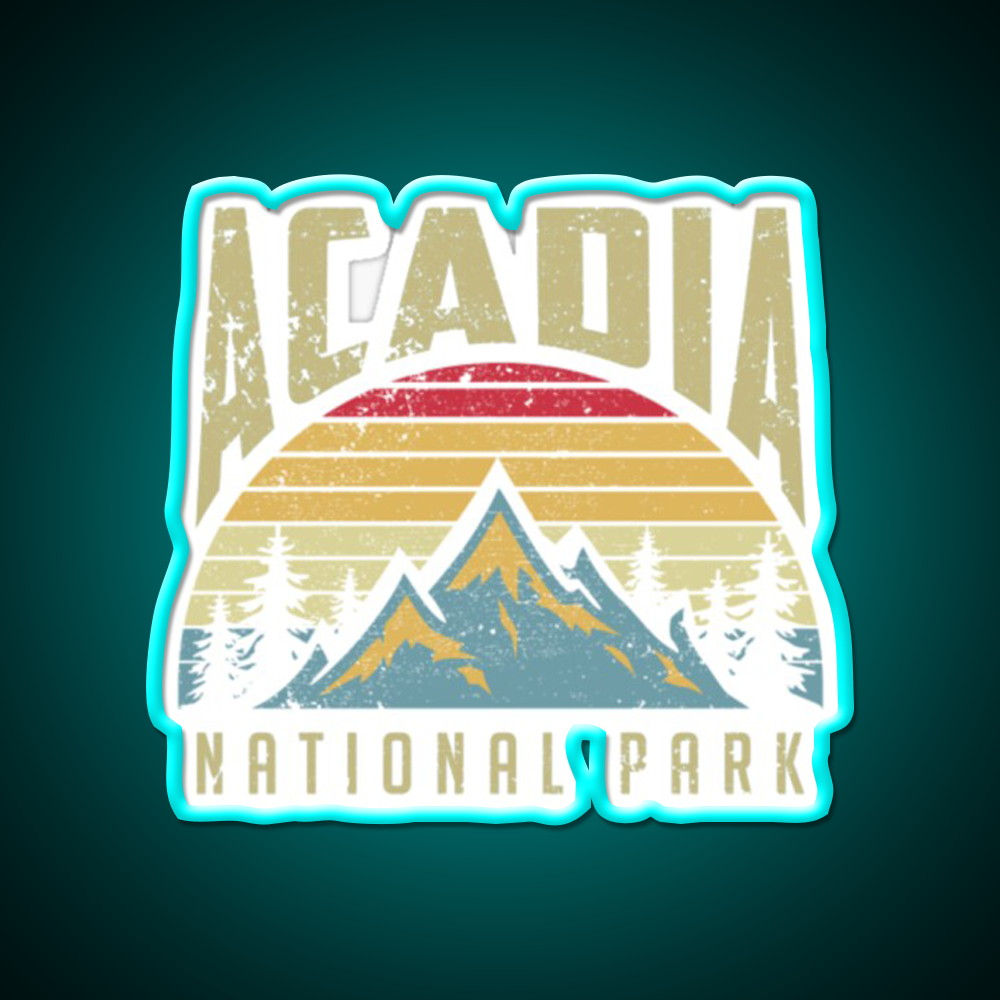 Acadia National Park Cafe Led Neon Sign Espresso Bar Art Rgb Color