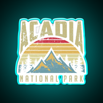 Acadia National Park Cafe Led Neon Sign Espresso Bar Art Rgb Color