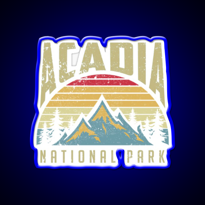 Acadia National Park Cafe Led Neon Sign Espresso Bar Art Rgb Color