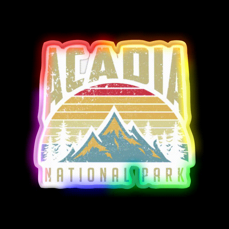 Acadia National Park Cafe Led Neon Sign Espresso Bar Art Rgb Color