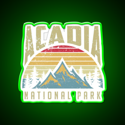 Acadia National Park Cafe Led Neon Sign Espresso Bar Art Rgb Color