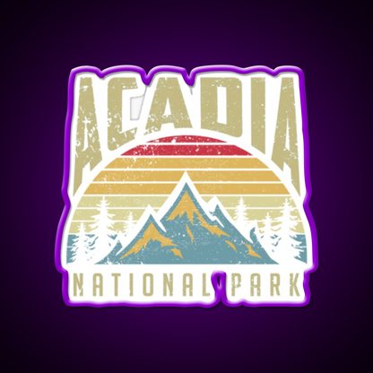 Acadia National Park Cafe Led Neon Sign Espresso Bar Art Rgb Color