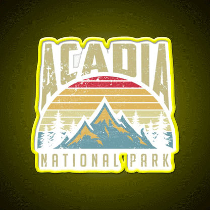 Acadia National Park Cafe Led Neon Sign Espresso Bar Art Rgb Color