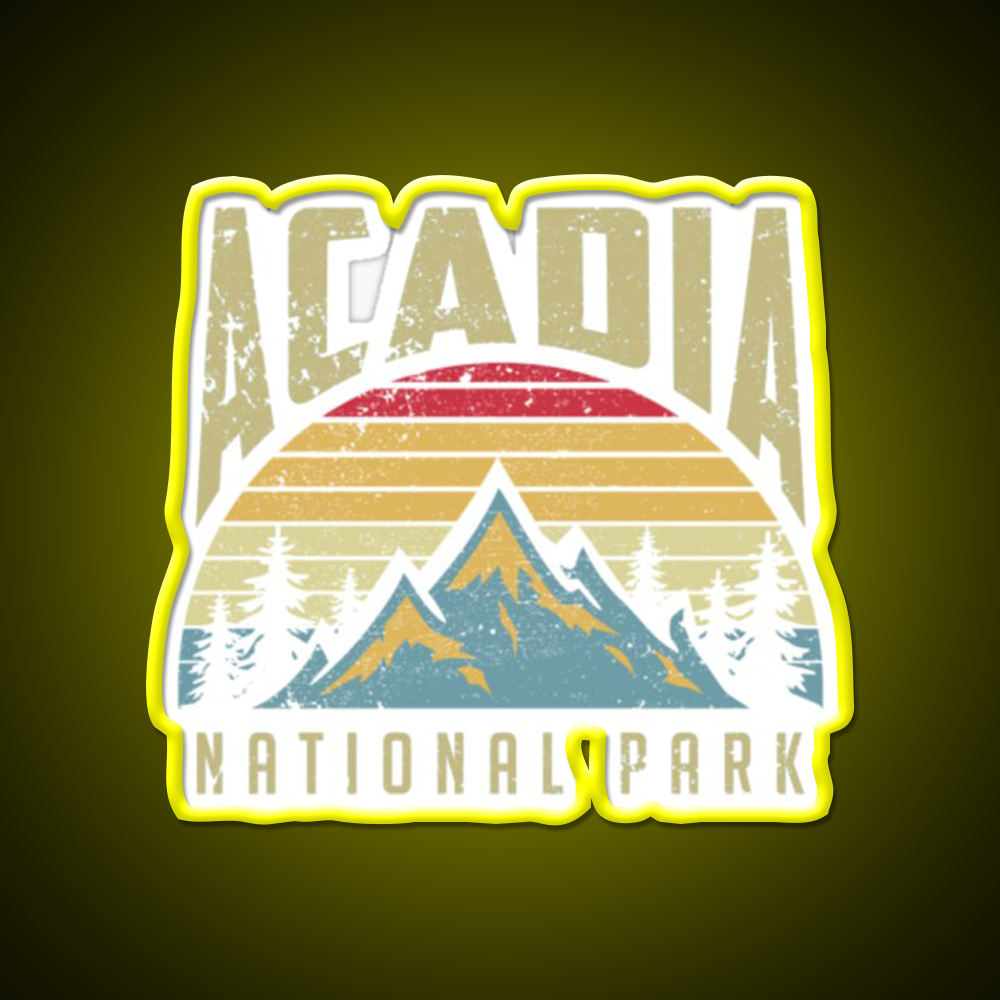 Acadia National Park Cafe Led Neon Sign Espresso Bar Art Rgb Color