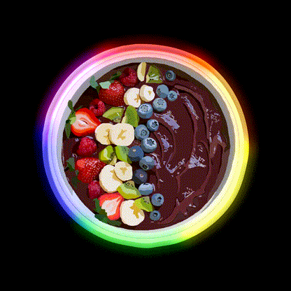 Acai Bowl Smoothie Bowl Snack Food Led Neon Sign Rgb Color - LED neon sign close-up detail