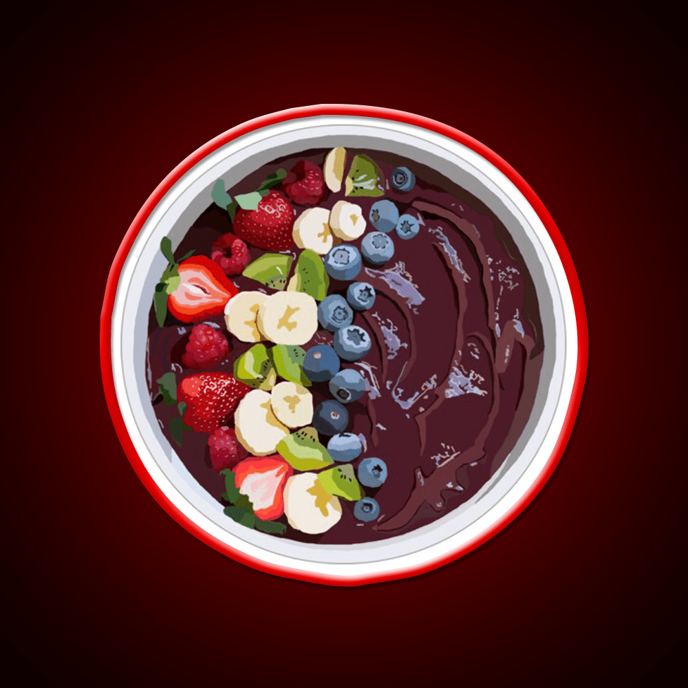 Acai Bowl Smoothie Bowl Snack Food Led Neon Sign Rgb Color - Shineneon