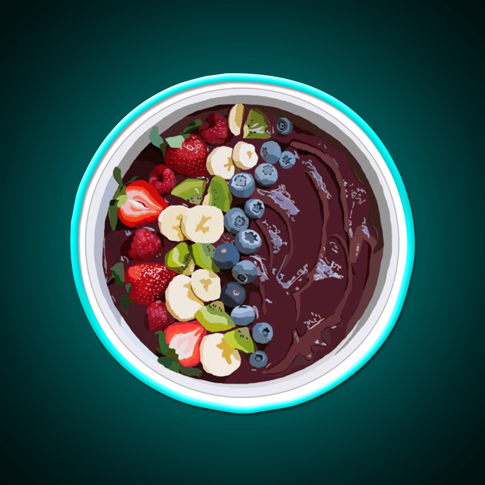 Acai Bowl Smoothie Bowl Snack Food Led Neon Sign Rgb Color - Shineneon