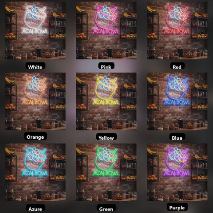 Acai Bowl Wall Decor LED Neon Sign - 05 Color Grid