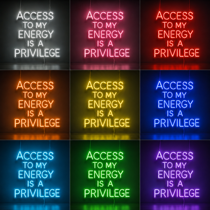 Access To My Energy Is A Privilege LED Neon Sign - 05 Color Grid