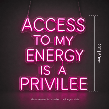 Access To My Energy Is A Privilege LED Neon Sign - Shineneon