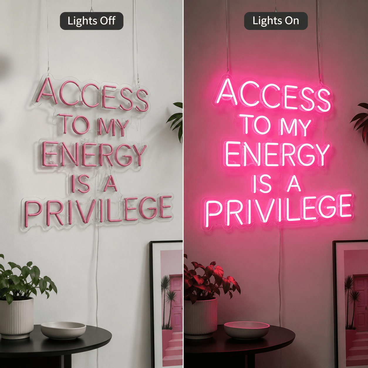 Access To My Energy Is A Privilege LED Neon Sign - Shineneon